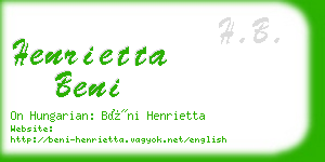 henrietta beni business card